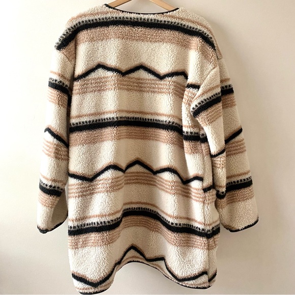 LOFT Lou & Grey Ski Lodge Cozy Up Coat Sherpa Fleece Oversized Women’s Large - Picture 12 of 12